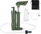 Hand Pump Water Filter 3-Stage Camping Water Purifier Filtration System Survival Gear 0.01 Micron with 500ml Water Bag Storage Bag for Camping Hiking Backpacking Adventure