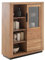 Lomadox Vitrinenschrank Highboard in Eiche teilmassiv, Fronten Massivholz/Echtholz