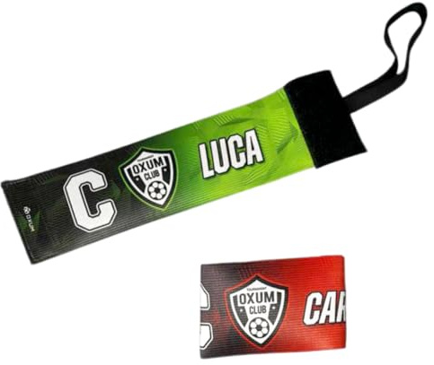 OXUM Sport: Personalisierbare Kapitänsbinde – Fußball-Armbinde mit Wunsch-Wappen, Name & Flagge | Individuelles Armband für Fußball & andere Sportarten