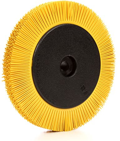Scotch-Brite(TM) Radial Bristle Brush, Aluminum Oxide, 6000 rpm, 8 Diameter x 1 Width, 80 Grit, Yellow (Pack of 1)