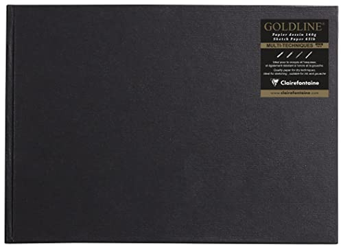 Clairefontaine 34244C Skizzenbuch mit Fadenbindung Geleimt quer Goldine, Din A4, 29.7 x 21 cm, 140 g, weiß