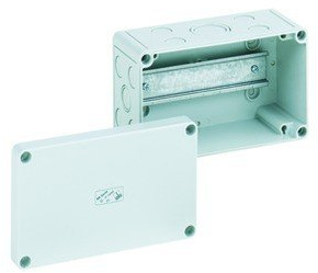 Abzweigkasten Tragschien IP66 Wand/Decke 110x180x90mm gr Kst rechteck hfr RK4 18K-L