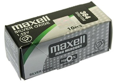 Maxell SR621SW-364 - Lot 10 piles de montre en oxyde d'argent 1,55 V