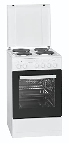 Bomann® Backofen 50cm mit Herd | Elektroherd freistehend 50 cm mit 4 Kochplatten | Standherd mit Ofen 48L | Ober-/Unterhitze | 40°C - 240°C | inkl. Blech & Grillrost | Elektroherd mit Kochfeld EH 561