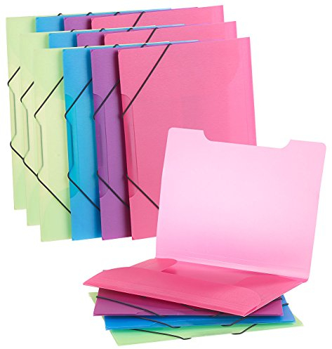 General Office Kunststoff-Mappe: 16er-Set Eckspanner-Einschlagmappen mit Gummizug, Kunststoff, 4 Farben (Ordnungsmappen, Spannmappen, Hefter)