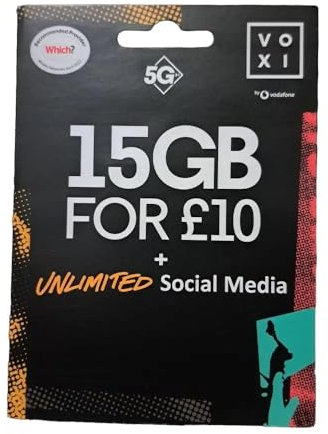 Vodafone VOXI SIM Card with Endless Social Media, Calls, Texts and Roaming