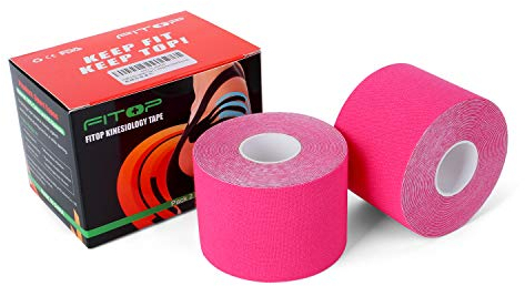 2X Physio Tape Pink 5 cm x 5 m Kinesiologie Tape ungeschnittene Rolle, Knie Tape fördert die Genesung von Verletzungen und Gelenk Unterstützung