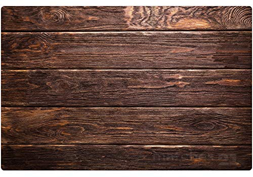 Tischsets 4er als abwaschbare Tischdeko im Landhaus Stil - Platzsets edle Holzoptik braun als Tischuntersetzer in 43 cm - Platzdeckchen als Tischunterlage für Esstisch Wohnzimmer Tisch
