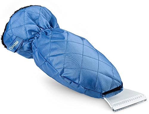 PREMYO Eiskratzer mit Handschuh Gefüttert - Eisschaber Auto Fleece Warm Innenfutter - Robust Optimal gegen Frost