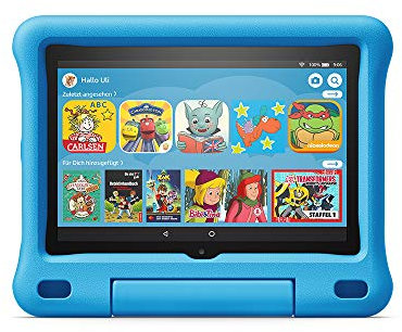 Fire HD 8 Kids-Tablet | Ab dem Vorschulalter | 8-Zoll-HD-Display, 32 GB, blaue kindgerechte Hülle (2020).
