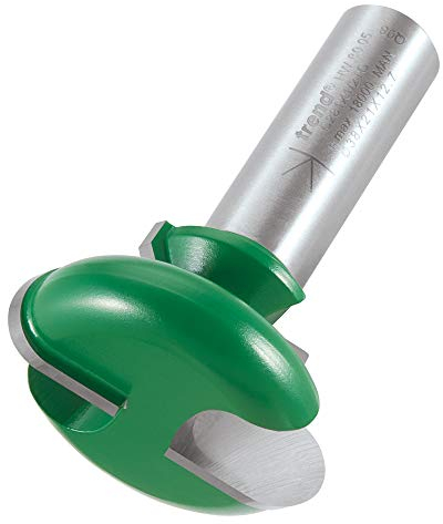 Trend CraftPro Drawer Pull Router Cutter Bit, 1/2 Inch Shank, 38mm Cut Diameter & 6.3mm Cut Radius, Tungsten Carbide Tipped, C281X1/2TC