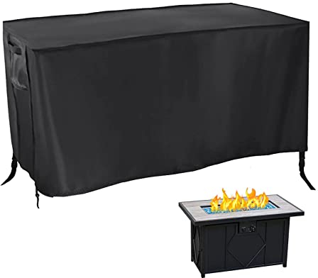 Rilime Patio Feuerstelle Abdeckung Rechteck 113x83x58cm Geeignet Für Feuertisch, Garten Im Freien wasserdichte Winddichte Anti-UV-Hochleistungs-Gas-Feuertischabdeckung