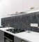 MyMaxxi Küchenrückwand Folie selbstklebend matt Versteift - einfache Montage ohne Bohren - Motiv Marmor schwarz 60cm hoch - Spritzschutz Küche Klebefolie - Steine Mauer 60 x 60cm