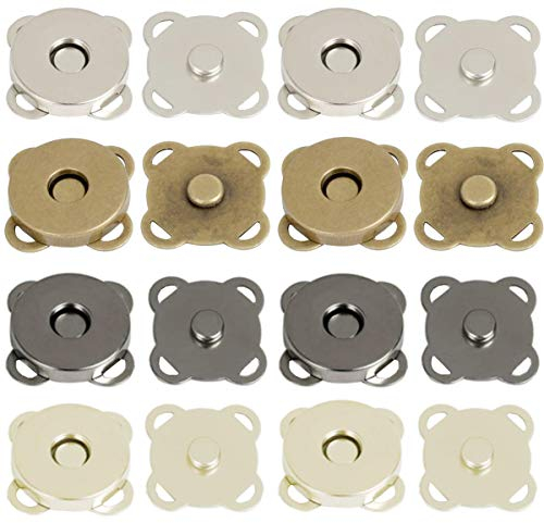 Liuer 40 Stück Magnetische Knopf Druckknöpfe 14mm Magnetverschluss Magnetknöpfe Nähen Handwork für DIY Tasche Mäntel Jacken Windbreaker Geldtasche Rucksack(4 Farben)