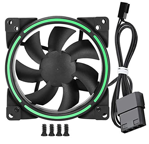 DLRSET Gehäuselüfter, 1 stücke 12V 24cfm LED Kühllüfter 1500 RPM Silent CPU Cooler Computer Chassis Kühler (Blade Color : Green)