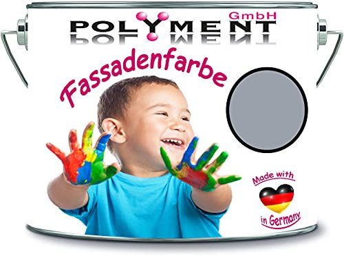 10 Liter hochwertige Silikonharz Fassadenfarbe Sockelfarbe RAL-Farbtonkarte (RAL 7040 Fenstergrau)