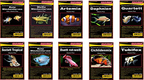 XXL Frostfutterpaket 50x 100g Freie Auswahl Fischfutter Frostfutter für Zierfische schneller Versand mit Trockeneis