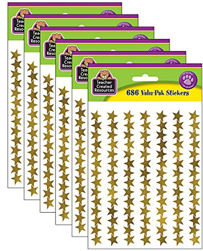 Gold Foil Star Stickers Valu-Pak, 686 Per Pack, 6 Packs