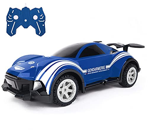 TURBO CHALLENGE - Voiture - Gendarmerie - 1/16-099231 - Voiture Télécommandée - Bleu - Prêt à Rouler - Option Fumée - Batterie Rechargeable et Piles incluses - Plastique - À Partir de 5 Ans