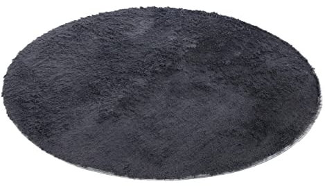 Colorful Künstlicher Nachahmung Lammfell Teppich, ø40 cm Rounde Lammfellimitat Longhair Fell Optik Nachahmung Wolle Bettvorleger Stuhl Matte Sofa Matte Rugs (Grau, ø40cm)