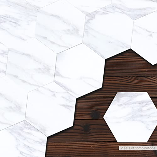 Tile Stickers 20cm x 23cm Cream Marble Stick on Tiles Kitchen Splashback Peel and Stick Floor Tiles 3D Self Adhesive Kitchen Wall Tile Stickers DIY Art Home Decorations(10 Pcs)