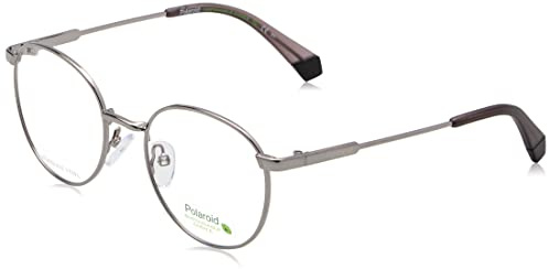 Polaroid D455 Octagonal Eyeglasses for Unisex, 53 mm Size, Ruthenium