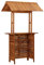 Gecheer Outdoor-Bartisch Tresentisch 122 x 106 x 217 cm Mit Dach,Stehtisch Holztisch Esstisch aus Akazien-Massivholz,Mosaik-Bistrotisch Gartentisch Biertisch Mosaiktisch Muss zusammengebaut Werden