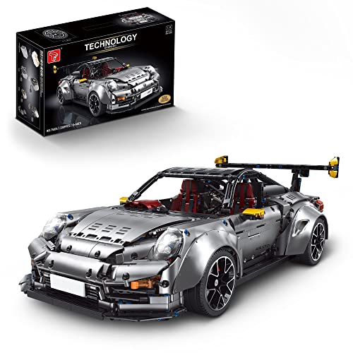 FigureArt Technik Sportwagen Auto Bausatz, TGL-T5026, 3389 Teile 1:8 Groß Technik Auto Klemmbausteine(Originalverpackung) (Grau)