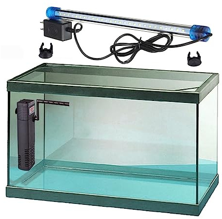 Acuario Cristal con Marco Negro 38 L. Filtro (XIL) + Tubo LUZ LED