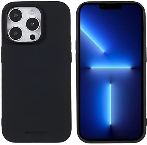 CoverKingz Silikon Handyhülle kompatibel mit iPhone 14 Pro - Slim Handycase Soft Cover Bumper - Gummi Hülle Matt Schwarz