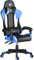 HLONONE Ergonomischer Gaming Stuhl Einstellbarer Neigungswinkel Gamer Stuhl mit Lendenwirbelstütze Einstellbare Armlehne Racing Stil PU Leder,Blau