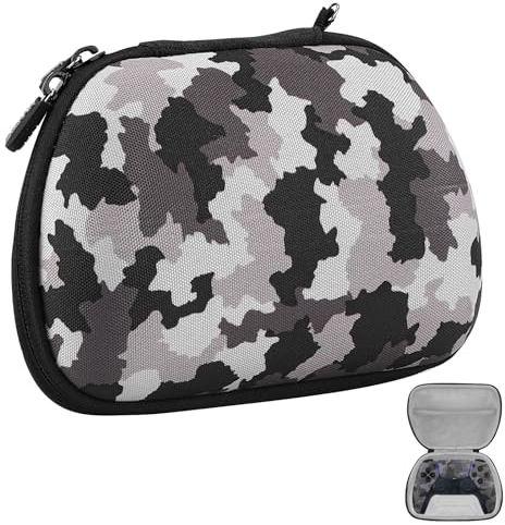 Geekria Controller Travel Case Compatible with Xbox One, Series X, S, Hard Shell Carrying Bag, Protective Storage with Internal Mesh Pocket for Charging Cable (Camouflage)