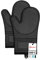 Yutat® Ofenhandschuhe 2er Set - Topfhandschuhe Hitzebeständig bis 300°C, Anti-Rutsch, LFGB-Zertifizierte Ofenhandschuhe Silikon, Perfekt für die Küche, zum Grillen, Kochen und Backen Schwarz