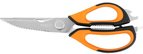 NEO TOOLS Kitchen Scissors 23 cm - Household Scissors with Soft Grip - Multi-Purpose Scissors, Universal Scissors - Multifunctional Scissors Bottle Opener Scraper Peeler Nut Cracker