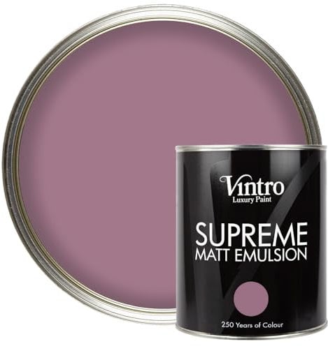 Vintro | Luxury Matt Emulsion | Smooth Chalky Finish | Multi Surface Paint | for Walls, Ceilings, Wood and Metal | 1L (Purple - Wild Heather)