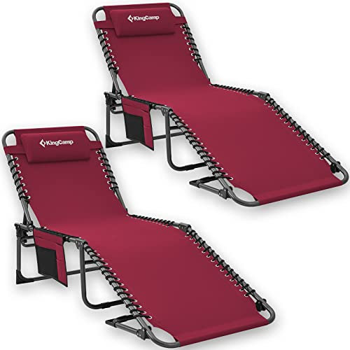 KingCamp Terrassen-Chaiselongue-Sessel, 12,2 x 58,9 x 36,8 cm, Weinrot 2