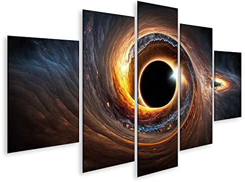 islandburner Bild auf Leinwand Schwarzes Loch Universum Wurmloch Galaxie Weltraum Schwarzes Loch Universum Wurm Bilder Wandbilder Poster
