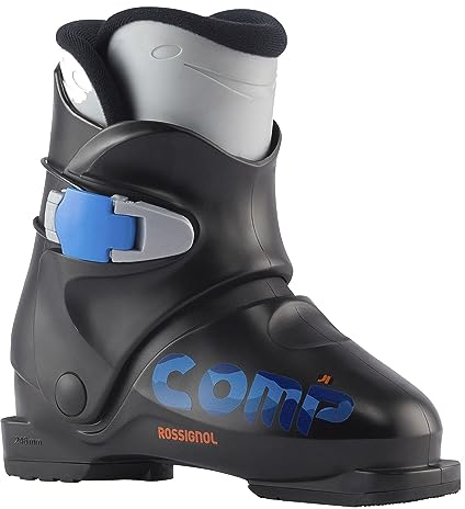 Rossignol Kinder Skischuhe COMP J1-21,5/34 - Schwarz, Dämpfung, weicher Flex, Thermogeformte Innenschuhe