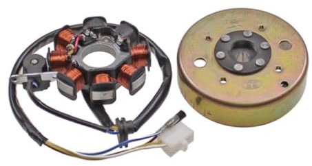 Lichtmaschine Polrad Zündung passend für ATU/Explorer, Baotian BT49QT, Benzhou YY50QT, Flex Tech, Rex RS 400/450/460/500, Peugeot Speedfight 3/4 50 4T – Ersatzteil passend für 4-Takt Roller GY6