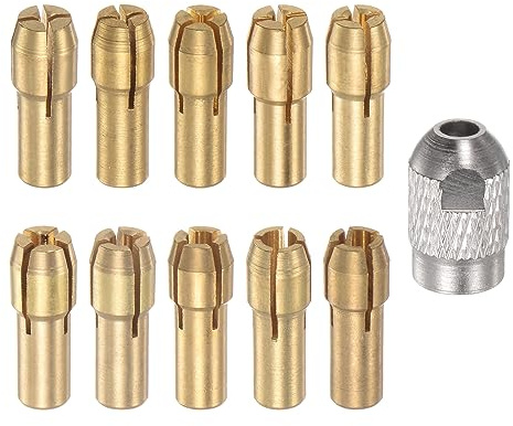 sourcing map 10tlgs Bohrfutter Spannzangensatz 0,5-3 2mm, Messing 4,8 mm | Bohrer Spannfutter, Heckdurchmesser für Leichtes Zubehör, Hochgeschwindigkeitsbohrer