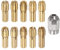 sourcing map 11Stk Messing Spannzange 0.5-3.2mm M8 Messing Bohrer Spannfutter Mini Elektro Schleifer Schnell Wechsel Bohrer Bohrfutter Bit Set für Drehstab Werkzeuge 4.8mm Schaft Durchmesser