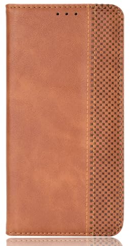 BORYA Leder Hülle für ZTE Blade V50 Vita, Premium PU+TPU Bumper Handyhülle, Stoßfest Weiches Ultra Dünn Silikon Schutzhülle mit Brieftasche Kartenfach Ständer, Braun