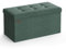 SONGMICS MAZIE Collection - Storage Ottoman Bench, 76 cm Folding Foot Rest Stool, End of Bed Bench, Easy Assembly, for Living Room, Bedroom, Entryway, Retro Green LSF047C51