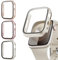 Lovmunia 3-Stück Schutzhülle mit Displayschutzfolie Kompatibel mit Apple Watch Series 9/8/7 45mm, Rundum Ultradünne Hard Gehäuse Eingebaut Kratzfest Gehärtetes Glas Schutzfolie für iWatch 45mm