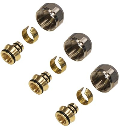 ENVIRON - Compression Fitting 16 x 2 [1-12 Pieces] for Heating Pipe 16 x 2 and Distributor for Underfloor Heating 3/4 Inch Euro Cone Compression Fitting for Composite Pipe Multilayer Composite Pipe