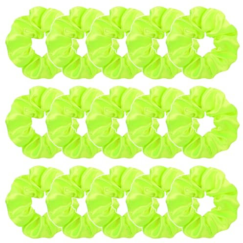 UILYNIU 15 Stücke Haarringe Damen, Große Haargummis, Niedliche Elastische Bänder, Scrunchies, Pferdeschwanzhalter, Scrunchy für Haare, Pferdeschwanz Halter Haarschmuck für Damen und Mädchen (Grün)
