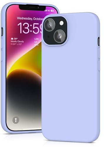 YATWIN Silicone Case for iPhone 14, Soft-Touch, Shockproof, DustProof, Antiskid Full Body Armour Phone Cover for Apple iPhone 14 - Lilac
