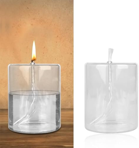 GOMETY Öllampe, Petroleumlampe für Innenräume, Öllampen für Innenräume aus Glas Vintage Notlicht Für Haushaltsstromausfall Dekorlampe Beleuchtung für Zuhause Klare Butterlampe