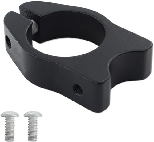 ELTOX Bike Seat Clamp,Seat Post Clamp Bicycle Seat Post Clamp 31.8mm With Rear Rack Mount Mounting Holes,Aluminum Alloy Seat Tube Clip Bike Quick Release Clamp Black Silver(Black)