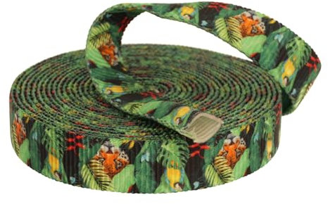 Kacperek - Gurtband Polyester - mit Aufdruck und Loch - Stark für DIY Abschleppseile und Gepäckgurt - Gewebeband - Gurtbänder für Taschen, Rucksack Band, Gürtel - 10m Lang - Breite 25 mm - Tropisch